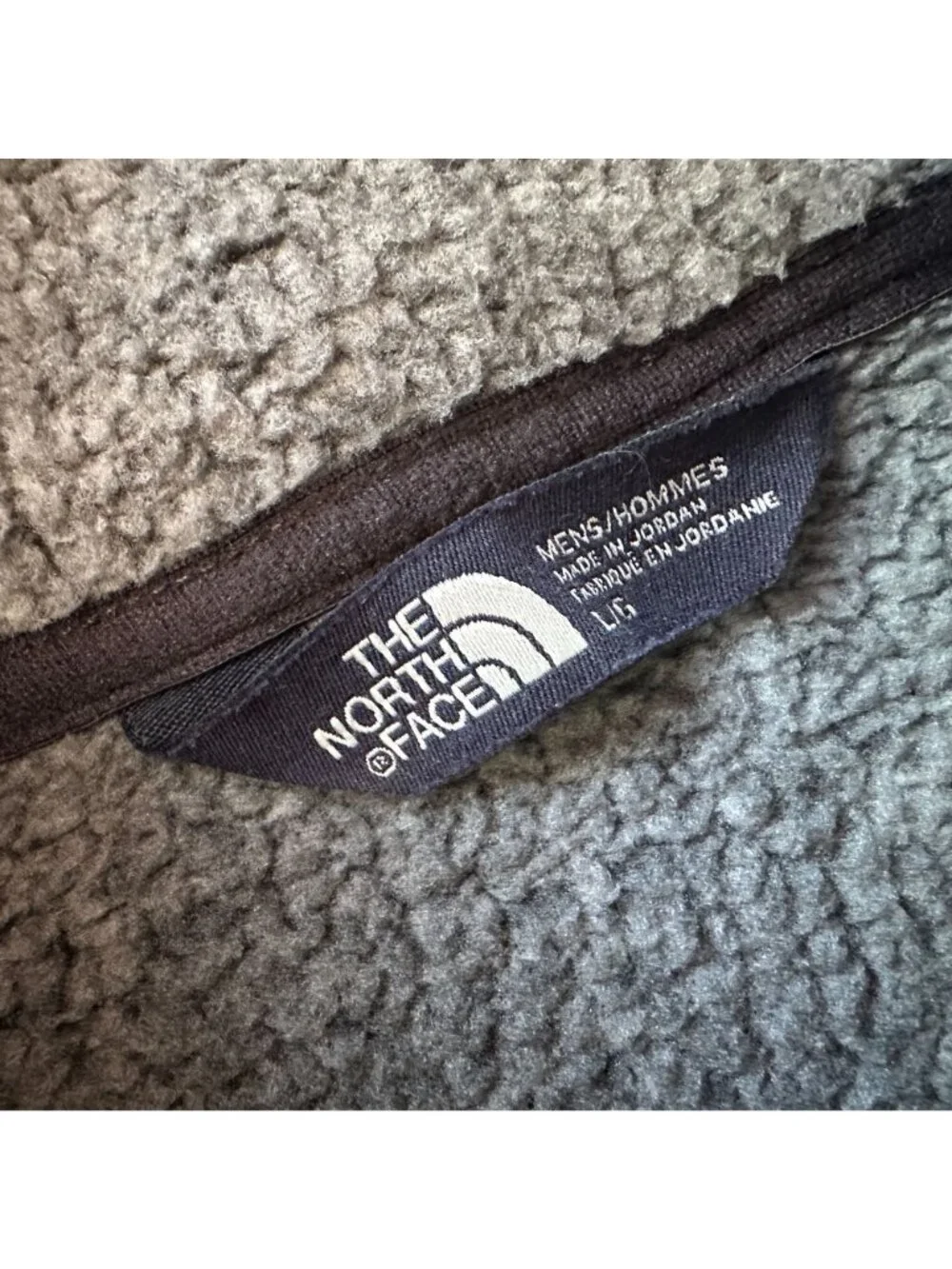 The North Face Mens Large Fleece Novelty Gordon Lyons 1/4 Zip Checker Gray
